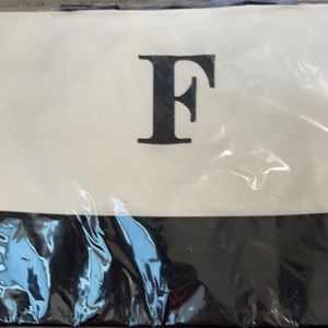 Embroidered F black & Natural canvas Tote bag